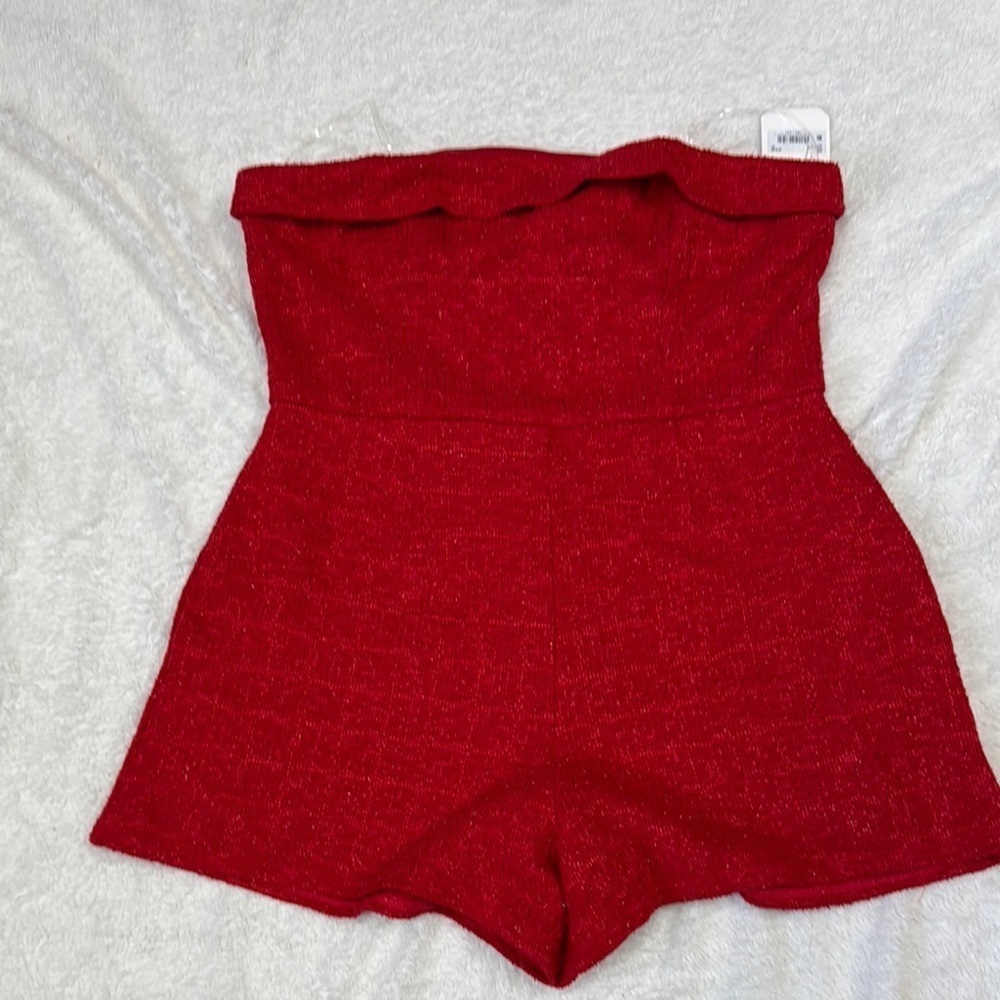 Altar'd State Red High Waist short jumpsuit